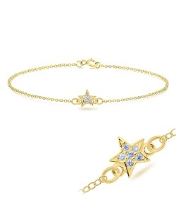 Little Star with CZ Stones Bracelet BRS-179-GP